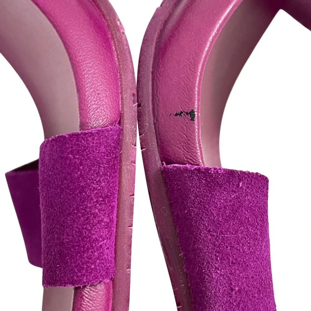NWT Pedro Garcia Collins Purple Suede Slingback Block Heel Sandals Size 40 US 10